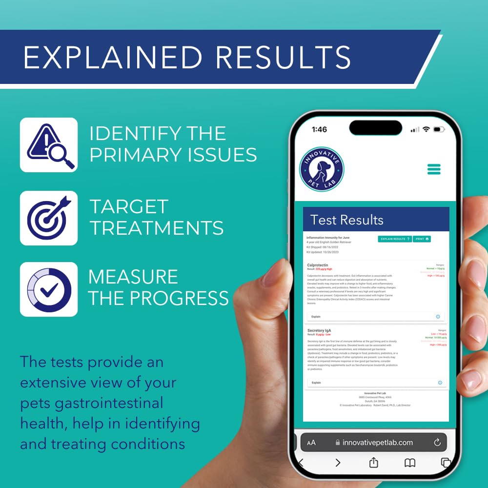 Innovative Pet Lab at-Home Test Kit- Gut Health Evaluation and Expert Panel Insights- Ideal for Dogs and Cats- Pet Essential for Digestive Health