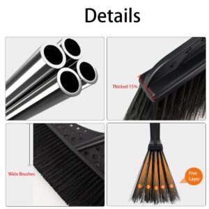 Heavy Duty Outdoor Angle Broom with 20" Wide 51" Long Handle Stiff Bristles Sweeper Perfect for Driveway/Courtyard/Industry Area/Lobby/Mall/Garage/Wood/Stone/Tile/Concrete Floor Sweeping