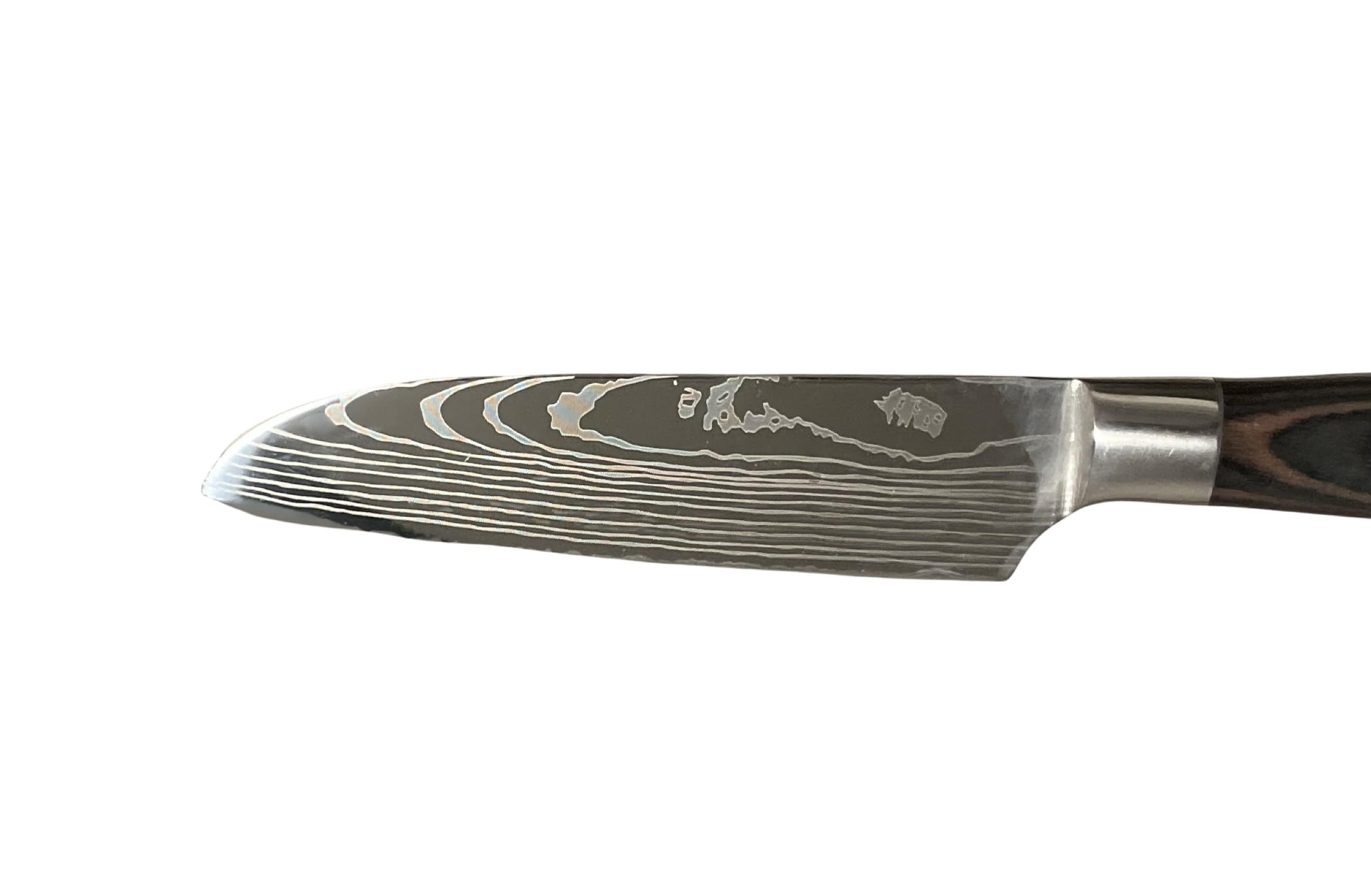 Damascus Kitchen Knives Set of 5 – Razor-Sharp Steel, Laser-Cut Damascus Pattern, Includes Chef Knife, Santoku, Nakari & Paring Knife for Precision Cutting in Home or Professional Kitchens