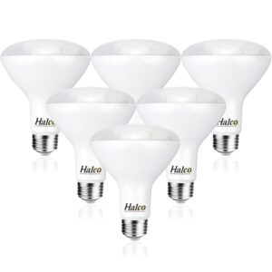 halco proled br30 flood led light bulbs, dimmable, 8w 650 lumens, 3000k warm white 25000 houers e26 base, ul cri 80 6-pack