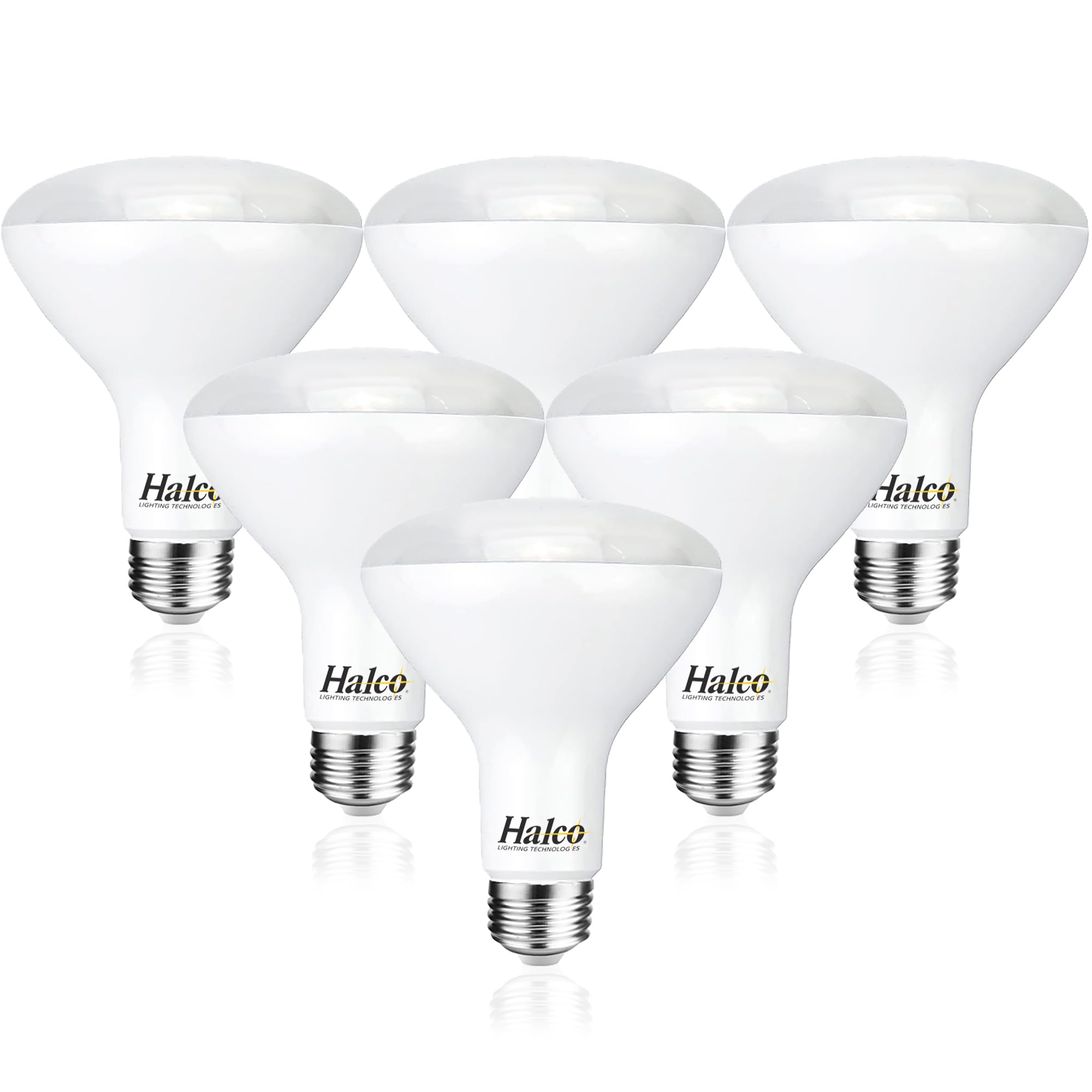 Halco ProLED BR30 Flood Led Light Bulbs, Dimmable, 8W 650 Lumens, 3000K Warm White 25000 Houers E26 Base, UL CRI 80 6-Pack