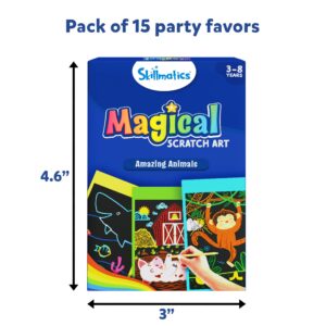 Skillmatics Party Favors (Pack of 15) - Magical Scratch Art Set for Kids, Animals, Goodie Bag, Stocking Stuffers, DIY Craft Activity, Christmas Gifts for Girls, Boys Ages 3, 4, 5, 6, 7, 8