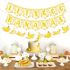 Banana Birthday Decorations Let's Go Bananas Banner Gold Banana Theme Garland for 1st Birthday Baby Shower Banana Fruit Themed Party