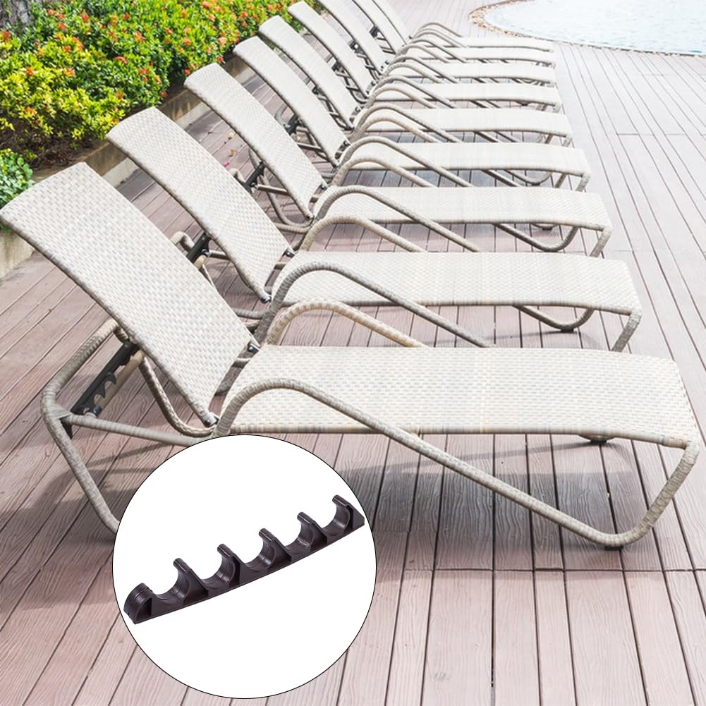 GORGECRAFT 2PCS 6 Positions Brown Plastic Adjustable Bracket 10" L x 1.4" W Outdoor Chaise Lounge Brackets Chair Replacement Parts Back Support for Patio Lawn Yard Furniture Back-Height Multi Position