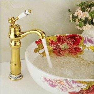 Kitchen Taps Basin Taps Gold Plating Copper Mixer Taps One-Hand Bath