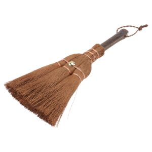 handmade broom soft mini whisk broom sweeping with solid wood handle - 9.5inch thai duster broom for cleaning car/bed/couch/draft/garden/furniture/clothes