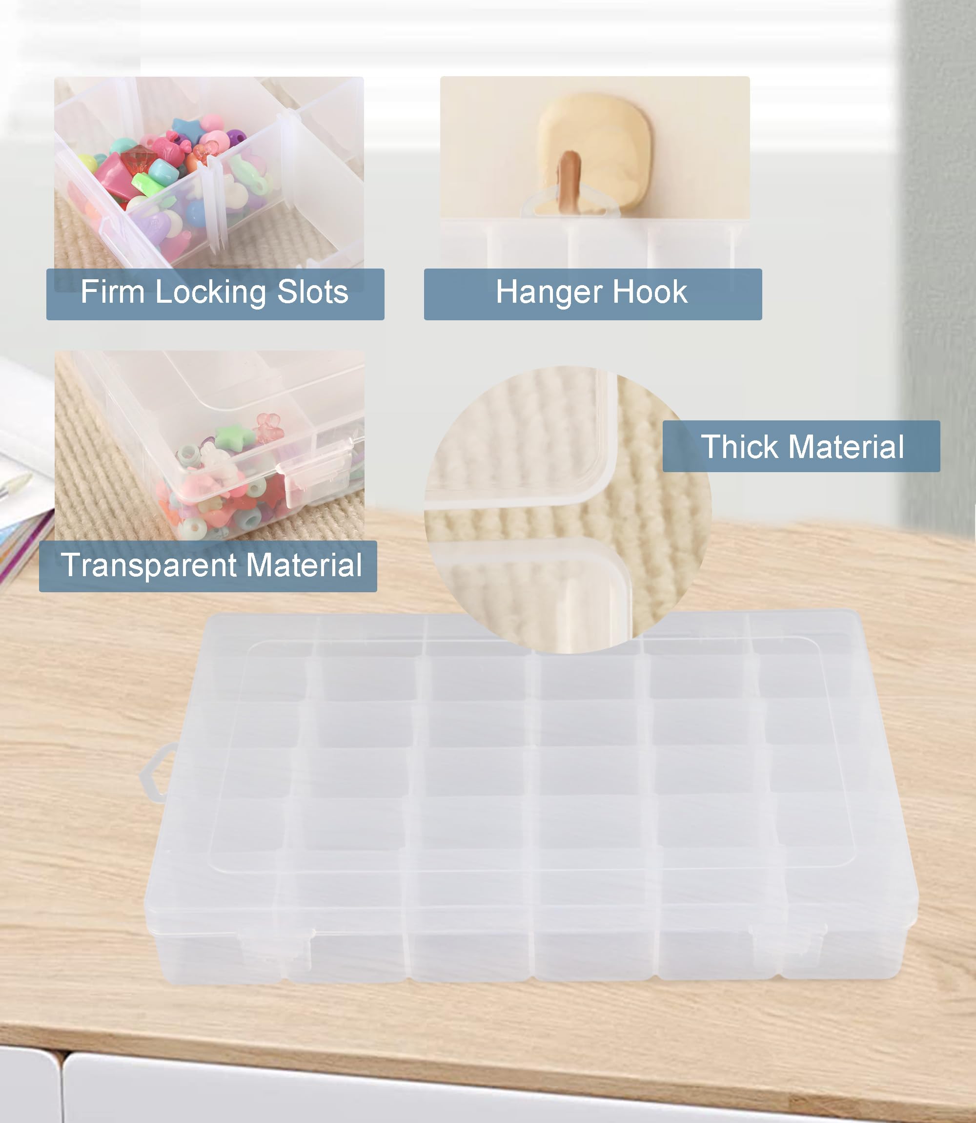 Cqhxvw Bead Organizer Box Tackle Box Organizers and Storage Beads Storage Containers Jewelry Making Organizer Sewing Box Plastic Compartment Organizer Box with Dividers 36 Grid Box