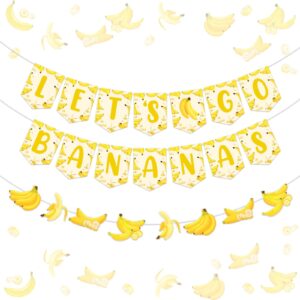 banana birthday decorations let's go bananas banner gold banana theme garland for 1st birthday baby shower banana fruit themed party