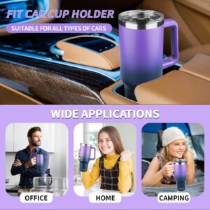 GUDEMAO 40 oz Tumbler with Handle, Insulated Tumbler with Lid and Straw, Reusable Stainless Steel Vacuum Insulated Cup, 100% Leak Proof Thermal Travel Coffee Mug Cup for Cold and Hot(Purple Navy blue)