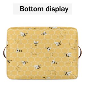 Bumble Bee Basket for Kid Foldable Closet Storage Bins Rectangle Storage Box 15 x 11 x 9.5 Inch Collapsible Storage Bin for Home Closet Shelf Bedroom Halloween Party Decor