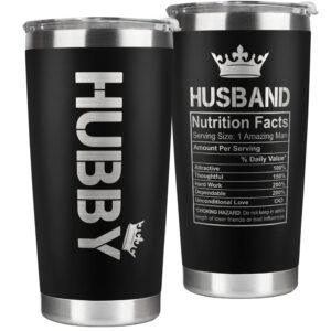 gifts for husband from wife - husband gifts, gifts for him - anniversary, birthday gifts for husband - father's day gifts for husband, fathers day for him, fathers day gift - 20 oz black tumbler