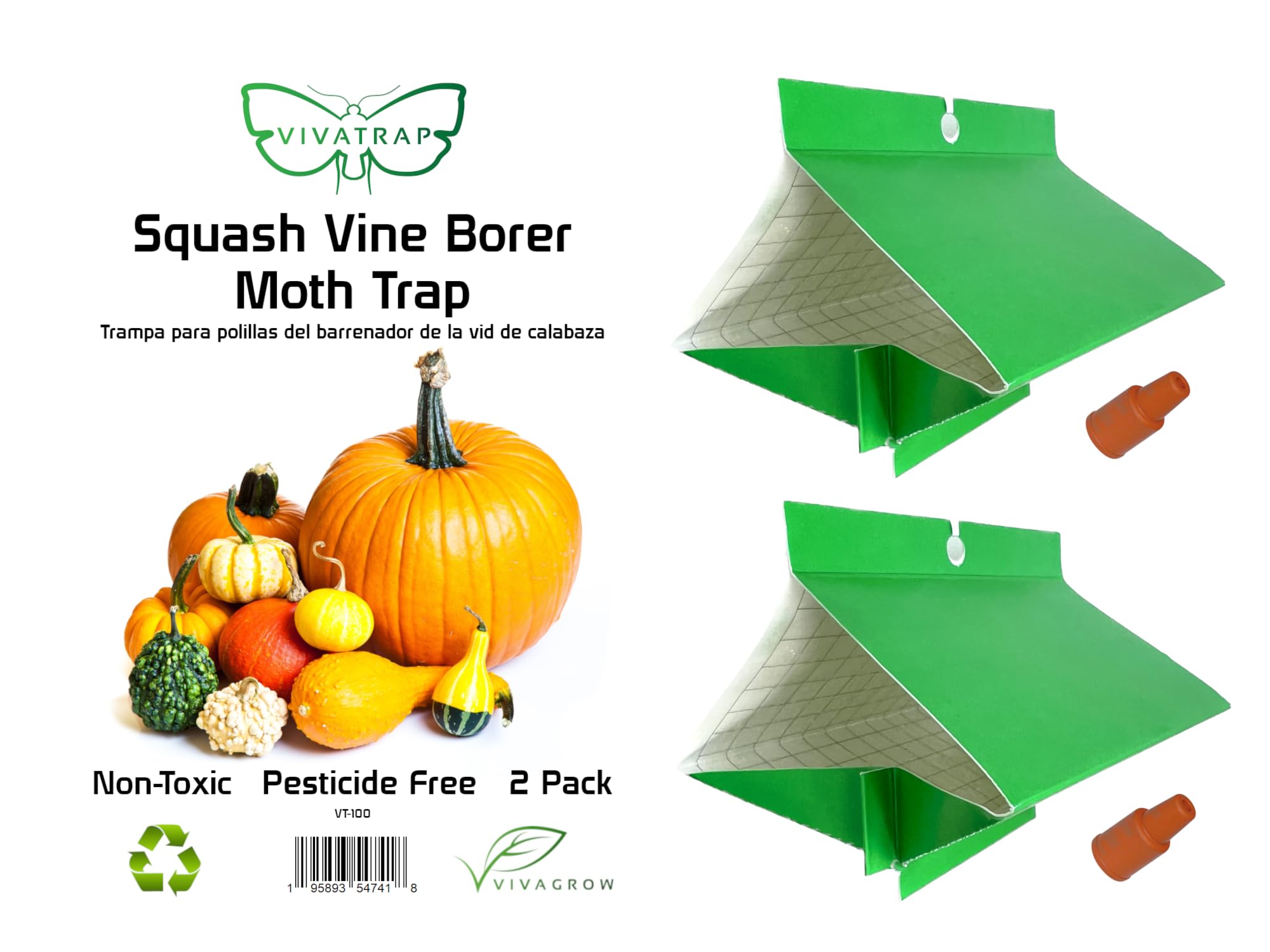 VivaTrap VT-100 Squash Vine Borer Moth Trap & Lure (2 Pack, 8 Week)