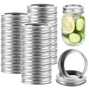 loyorty 50pcs 70mm regular mouth canning rings, silver mason jar rings regular mouth, rust resistant mason jar replacement rings for mason jar, canning lids, storage