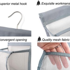 ALYER Hanging Mesh Shower Caddy Organizer Bathroom Storage Bag with Hooks for College Dorm, Gym, Swimming,RV and Travel,White