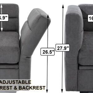 asunflower Modular Loveseat Couch with Storage Seat, Office Sofa Couch Small Sofa with Chaise Convertible 2 Seat Couch for Bedroom,Living Room, Dark Grey