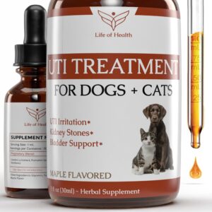 cat & dog urinary tract infection treatment - helps with bladder, kidney, incontinence, & more - cat uti - dog uti treatment - feline uti treatment - cat uti remedy - dog uti - 1 fl oz