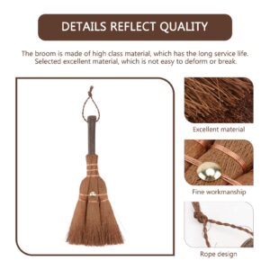 Handmade Broom Soft Mini Whisk Broom Sweeping with Solid Wood Handle - 9.5inch Thai Duster Broom for Cleaning Car/Bed/Couch/Draft/Garden/Furniture/Clothes