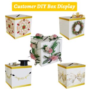 LATTYSY Wedding Advice Cards and Box Set-50pcs Wedding Advice Cards for the Mr and Mrs 1pcs Wedding Memory Box for Bridal Shower Decor, Essential Wedding Decorations for Bride and Groom