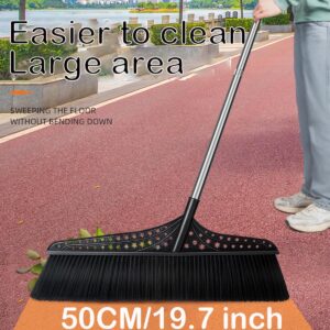 Heavy Duty Outdoor Angle Broom with 20" Wide 51" Long Handle Stiff Bristles Sweeper Perfect for Driveway/Courtyard/Industry Area/Lobby/Mall/Garage/Wood/Stone/Tile/Concrete Floor Sweeping