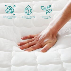 Hbaid 10 Inch Hybrid Mattress with Gel Memory Foam,Motion Isolation Individually Wrapped Pocket Coils, Pressure Relief,Back Pain Relief& Cooling Bed, Queen Size