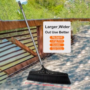 Heavy Duty Outdoor Angle Broom with 20" Wide 51" Long Handle Stiff Bristles Sweeper Perfect for Driveway/Courtyard/Industry Area/Lobby/Mall/Garage/Wood/Stone/Tile/Concrete Floor Sweeping