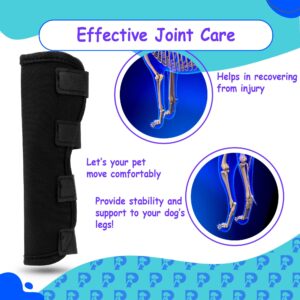 PETSPLICITY Dog Rear Leg Hock Brace - Canine Joint Support for Injury, Arthritis, ACL, Pain Relief. Compression Wrap Senior Dog Mobility Aid, Orthopedic Rehabilitation, Recovery Hock Brace(Large)