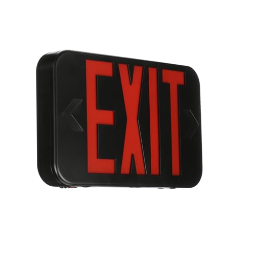 Lithonia Lighting EXRG B EL M6 LED Exit Sign with Switchable Red and Green Letters, California Certified, Nickel Metal Hydride Battery, Black