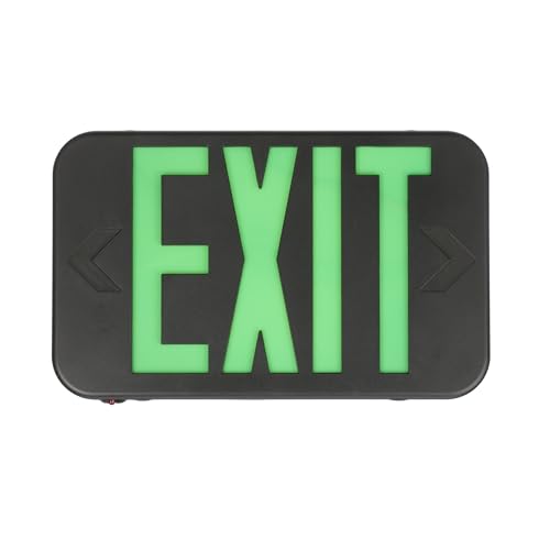 Lithonia Lighting EXRG B EL M6 LED Exit Sign with Switchable Red and Green Letters, California Certified, Nickel Metal Hydride Battery, Black