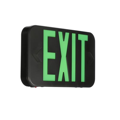 Lithonia Lighting EXRG B EL M6 LED Exit Sign with Switchable Red and Green Letters, California Certified, Nickel Metal Hydride Battery, Black