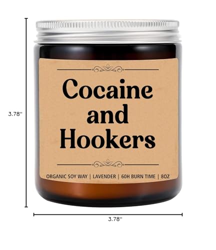 Cocaine and Hookers Candle - Scented Candle - Funny Gift for Birthday - Best Friend Birthday Gift - Gift for Him - Gift for Her - Adult Candle - Sneaky Candle