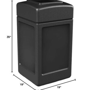 Regal Altair 42-Gallon Square Black Waste Container | Commercial Outdoor Garbage and Trash Container