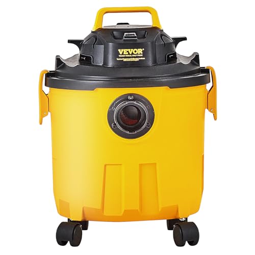 VEVOR Shop Vacuum Wet and Dry, 5 Gallon 6 Peak HP Wet/Dry Vac, Powerful Suction with Blower Function with Attachments 2-in-1 Crevice Nozzle, Small Shop Vac Perfect for Carpet Debris, Pet Hair, Car