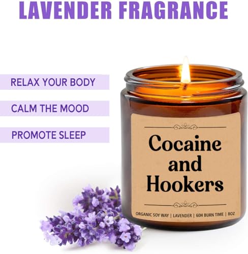 Cocaine and Hookers Candle - Scented Candle - Funny Gift for Birthday - Best Friend Birthday Gift - Gift for Him - Gift for Her - Adult Candle - Sneaky Candle