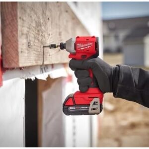 Milwaukee 3650-20 M18 18V Lithium-Ion Brushless Cordless 1/4 in. Compact Impact Driver (Tool Only), Red