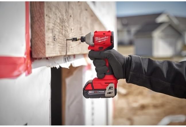 Milwaukee 3650-20 M18 18V Lithium-Ion Brushless Cordless 1/4 in. Compact Impact Driver (Tool Only), Red