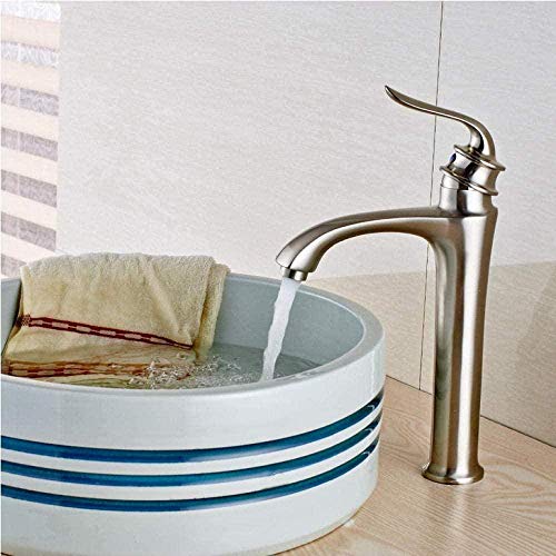 Kitchen Faucet Brushed Nickel Bath Faucet with Handle Hole Sink Faucet Installed on The Deck