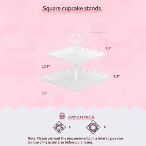 Pack of 10 NWK Cake Stand, Cupcake Stand, with 3 x Two-Tier Cupcake Stands, 3 x Three-Tier Cupcake Stands, 4 x Appetizer Trays, for Birthday Baby Bridal Shower Party (White)