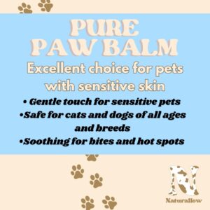 Naturallow Tallow Unscented Paw Balm, 2oz Tin - 100% Organic All Natural and Lick-Safe - Protects from Cracks & Wounds, Food Grade Ingredients