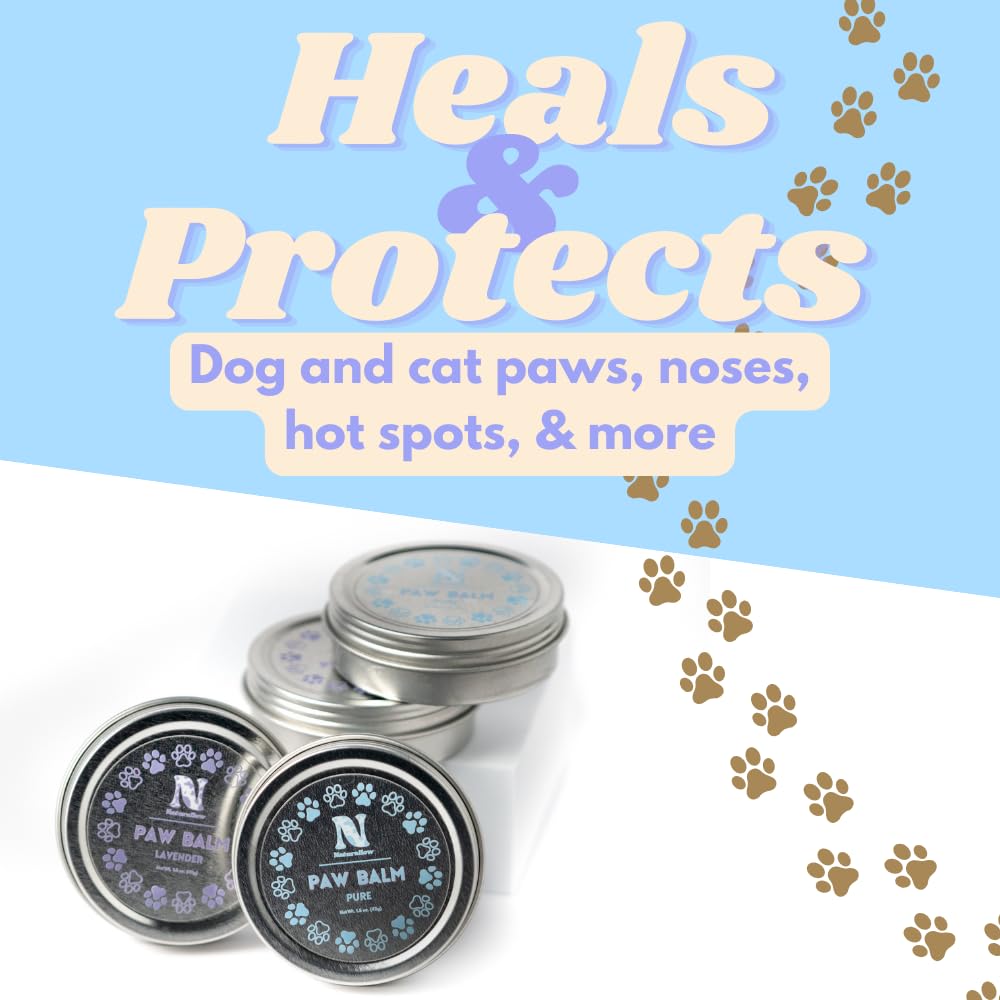 Naturallow Tallow Unscented Paw Balm, 2oz Tin - 100% Organic All Natural and Lick-Safe - Protects from Cracks & Wounds, Food Grade Ingredients