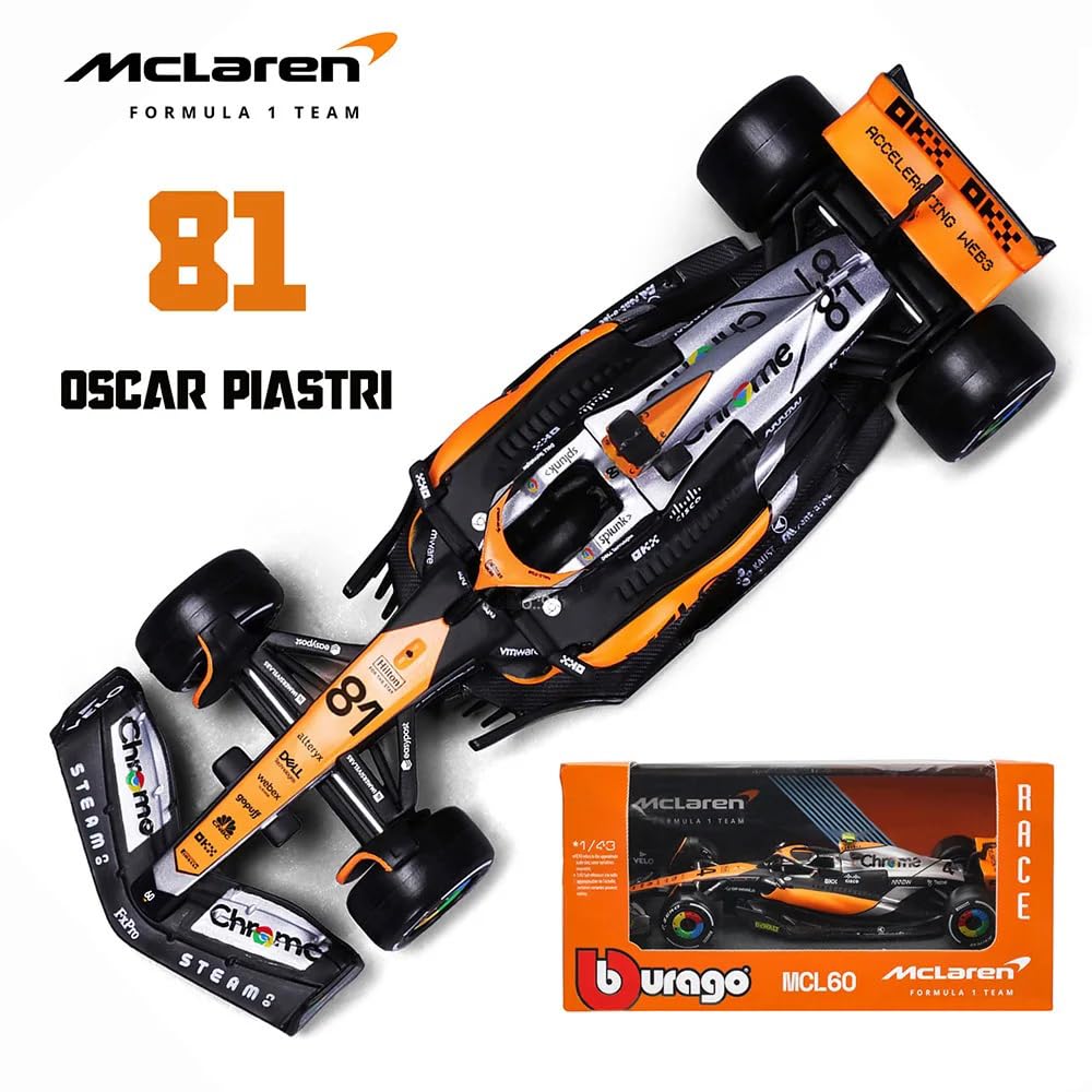 Xiangtat 1/43 P2 British GP F1 MCL60 2023#81 Oscar Piastri Alloy Car Die Cast Model Collection Gift (MCL60 81#)