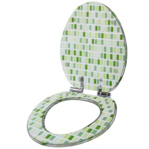 resin elongated toilet seat with cover quiet close quick release hinges green ceramic mosaic decorative toilet seat easy to clean install home decor