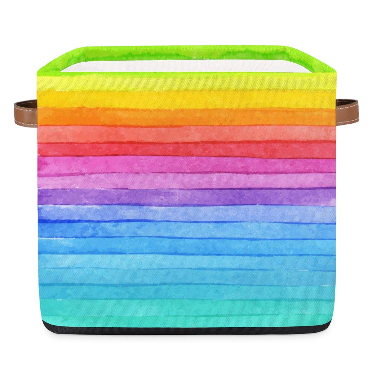 13x13x13 Storage Cube Bins Cute Rainbow Storage Cubes 13 inch Collapsible Storage Bins Cubby Storage Baskets for Organizing Shelf Cabinet Bookcase Boxes