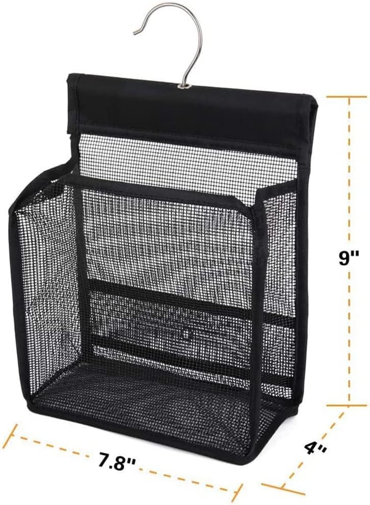 KNBG Hanging Storage Basket Toilet Toiletries Bath Basket Dormitory Cosmetics Storage Bag with Hooks for College Dorm Rooms, Gym, Swimming and Travel