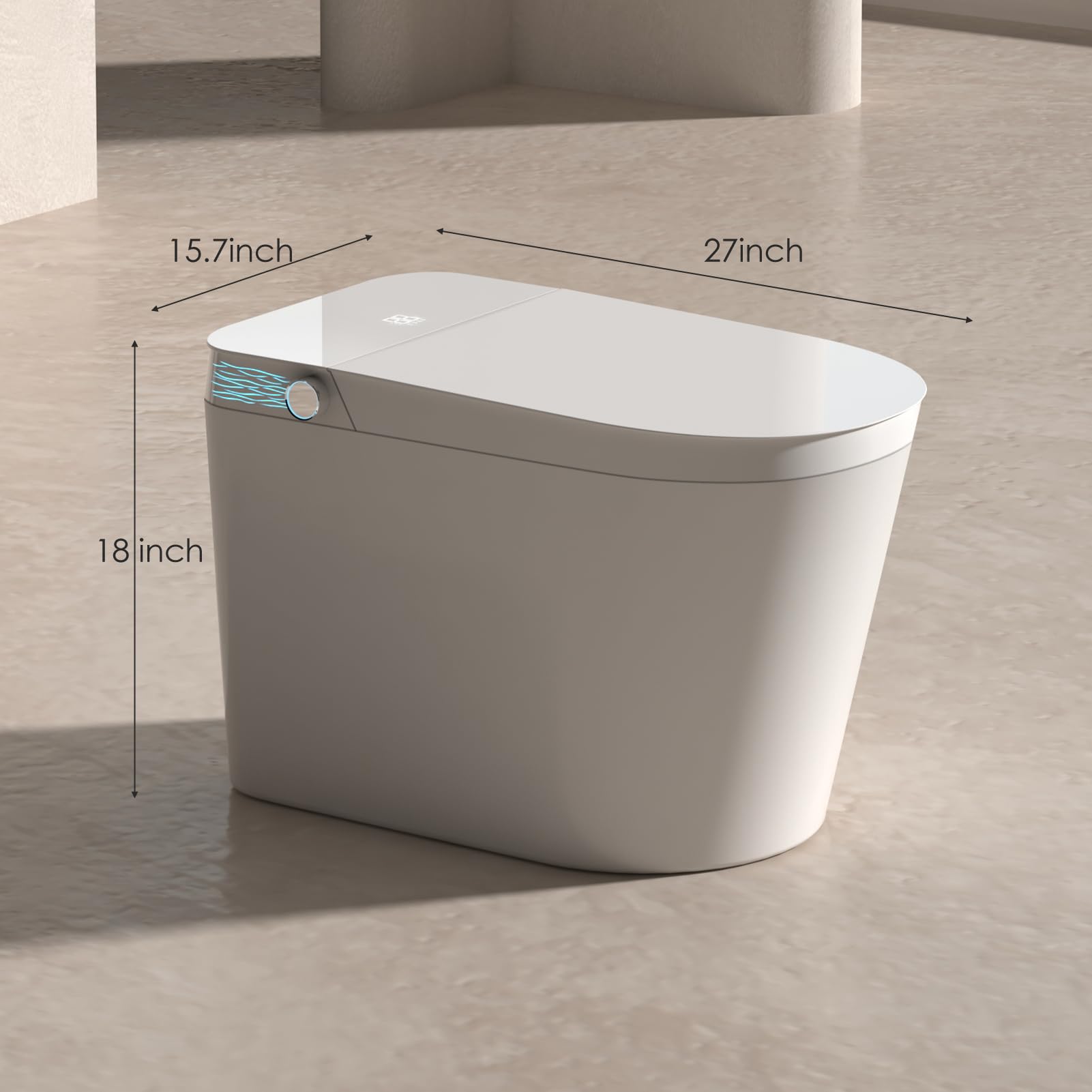 AOZITA Modern Smart Toilet with Bidet Built In, Auto Flush, Heated Seat, Warm Air Drying, Intelligent Tankless Toilet with Remote Control