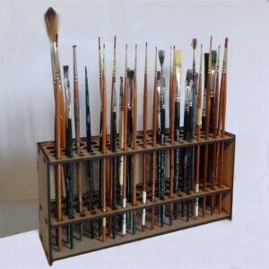 Brush Holder Paintbrush Holder 67 Holes Paint Brush Holders and Organizers Wall Mount Or Freestanding Desk Organizer Stand Holder For Pencils, Pens Stationary Supplies Best Gifts For Men Women