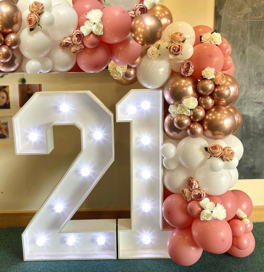 Retro Blush Pink Party Balloons, 60Pcs 12Inch Dusty Pink Metallic Chrome Rose Gold Balloons Beige Blush Latex Balloons for Birthday Wedding Baby Shower Party Decoration