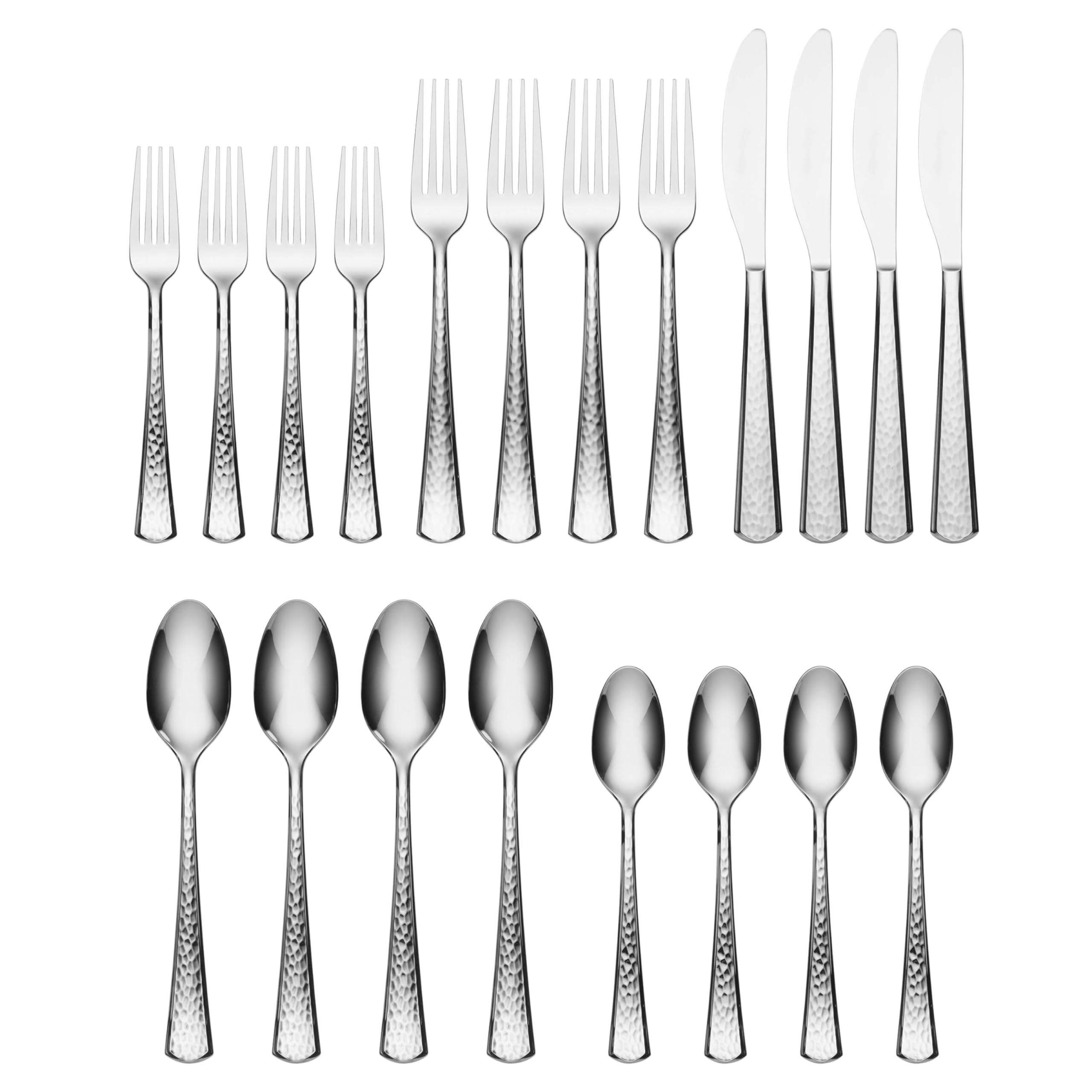 Oneida Etta Piece Everyday Flatware Set, 20 Count, Metallic