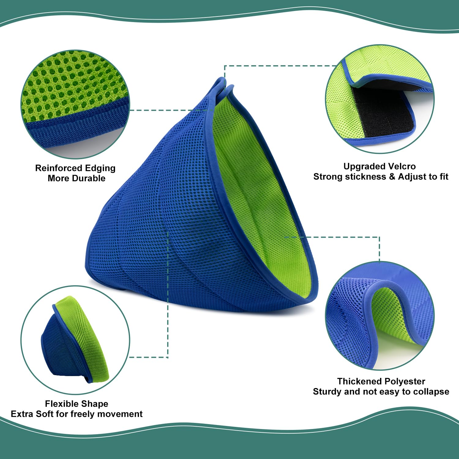 Dog Recovery Cone Collar After Surgery, Adjustable Soft Dog Cone Collar, Elizabethan Collar for Dogs Anti-Bite, Breathable Dog Cones for Dogs Anti-Lick Protective Wound(Neck:14.96-17.32")