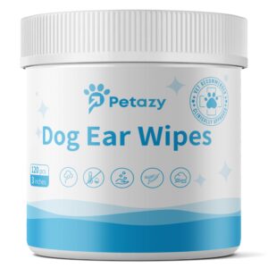 Petazy Dog Ear Wipes for Dog | Unscented Dog Ear Cleaner for Dogs | Remove Dirt Wax Itch Odor | Natural Cleaning Puppy Ear Wipes | Soothing Ear Wipes for Pets Cat | Organic Ingredients | 125 XL Pcs