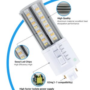 IDO LED G24q 4-Pin Light Bulb 14W 2000Lumens 32W Compact Fluorescent Lamp Replacement (Remove/Bypass The Ballast)